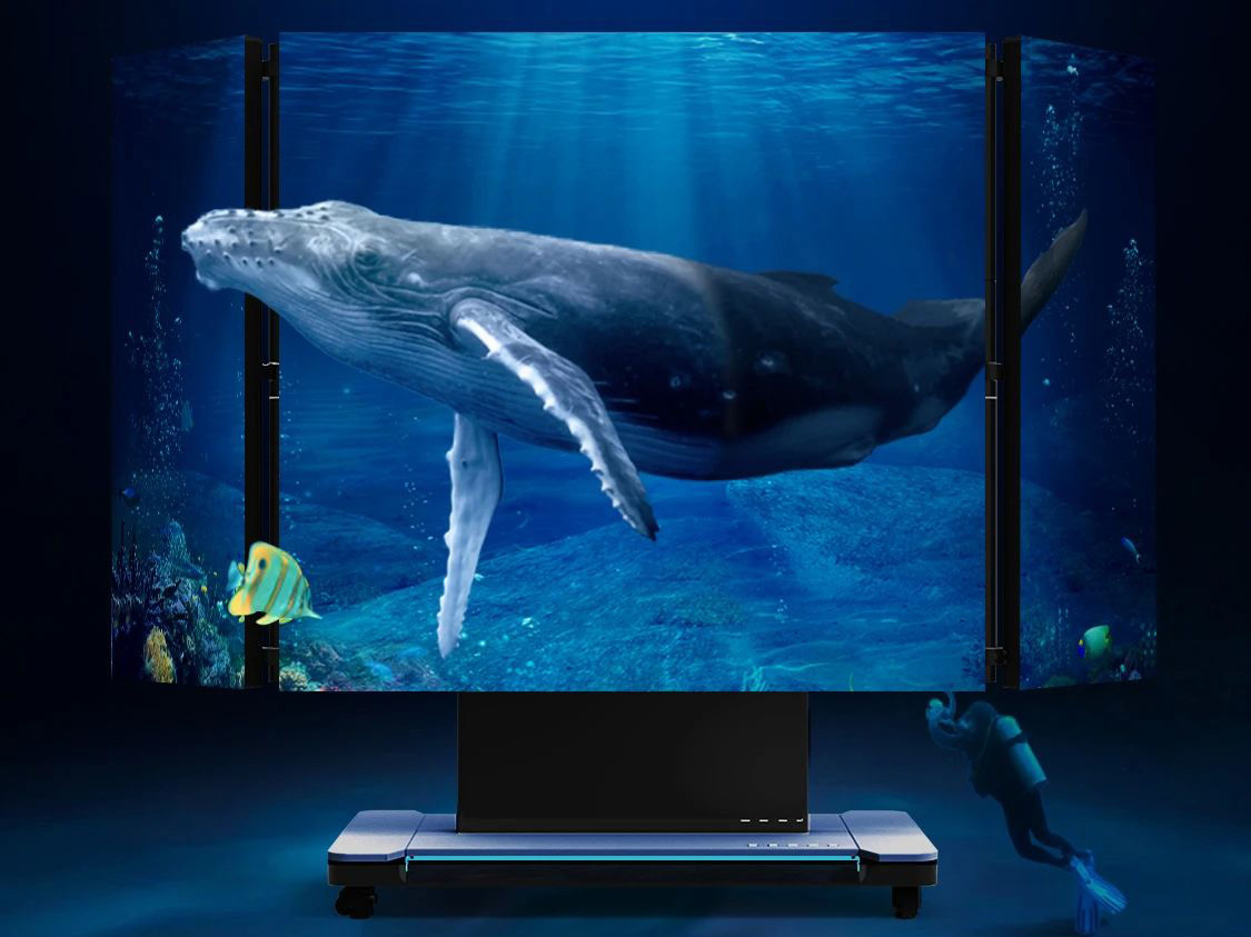 平博全新一代3D折叠屏首秀北京教育装备展，，，，，，，开启智慧教育多维交互时代